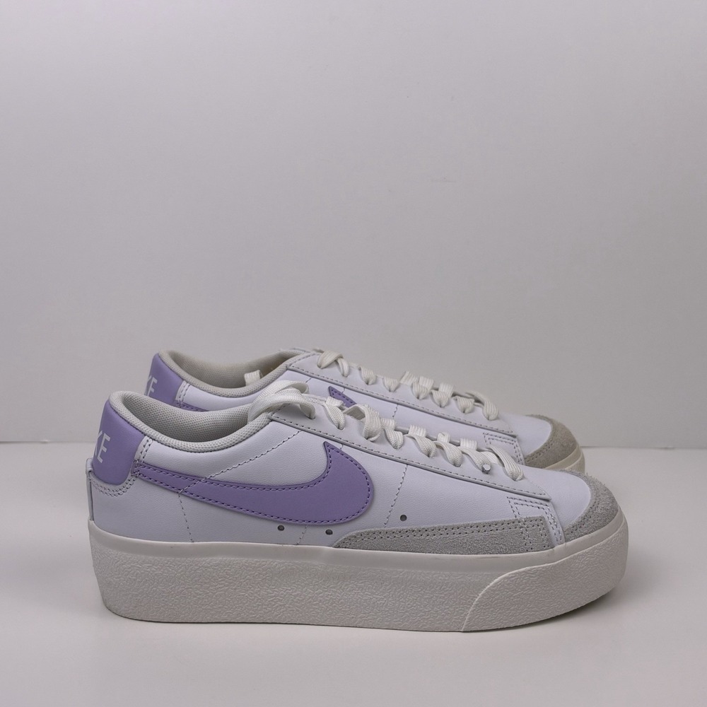 Nike Blazer Platform Low Sneakers Women's Size 6.5 White Lilac Bloom DJ0292-114